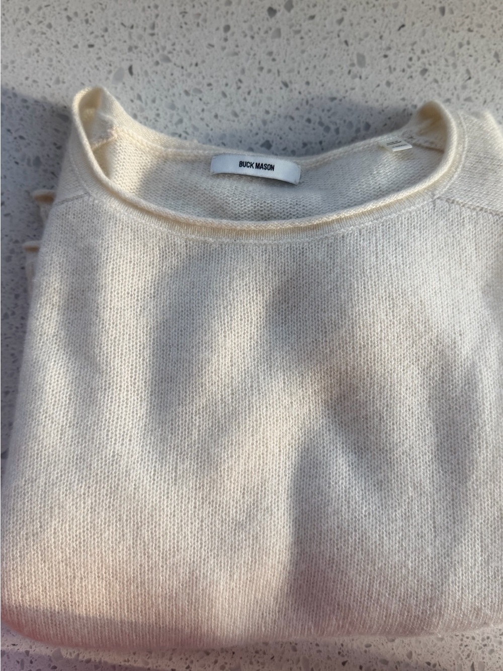 Buck Mason Cream Lightweight Crewneck Sweatshirt